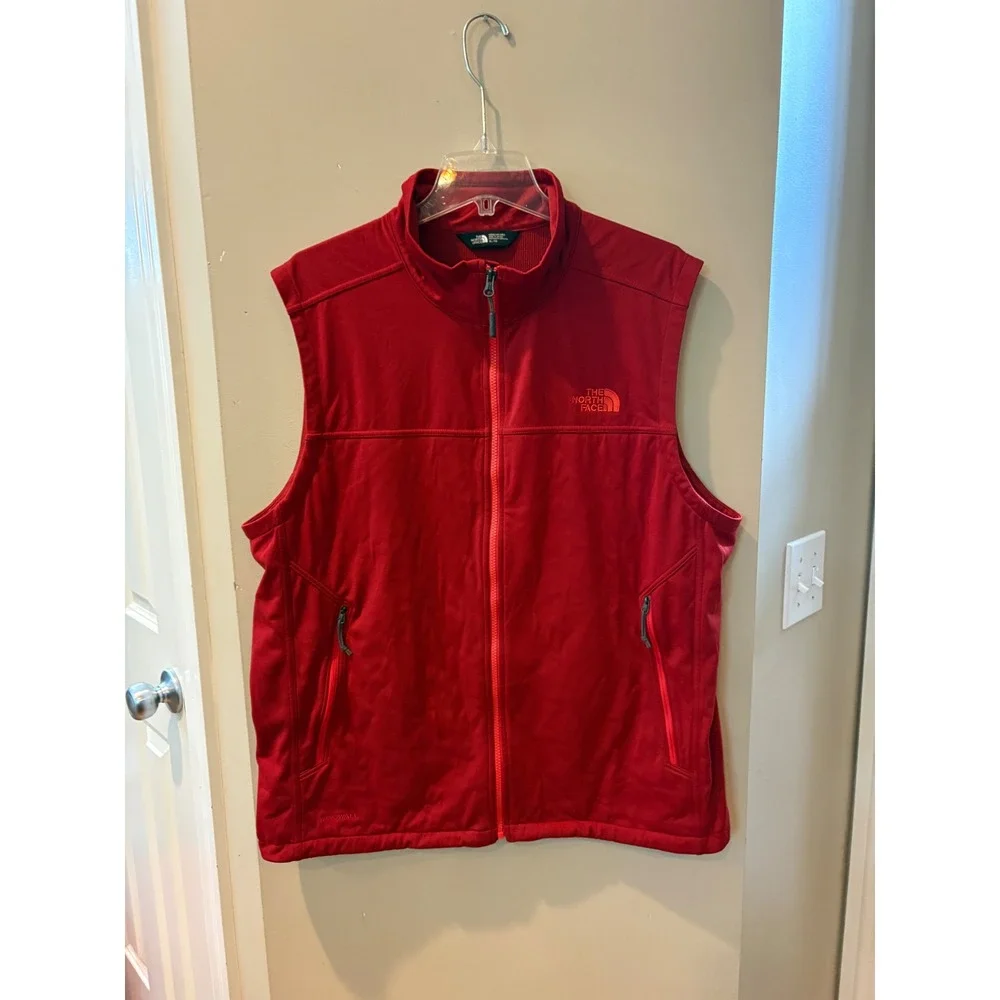 The North Face Mens Apex Bionic WindWall Softshell Vest Red XL Full Zip Fleece